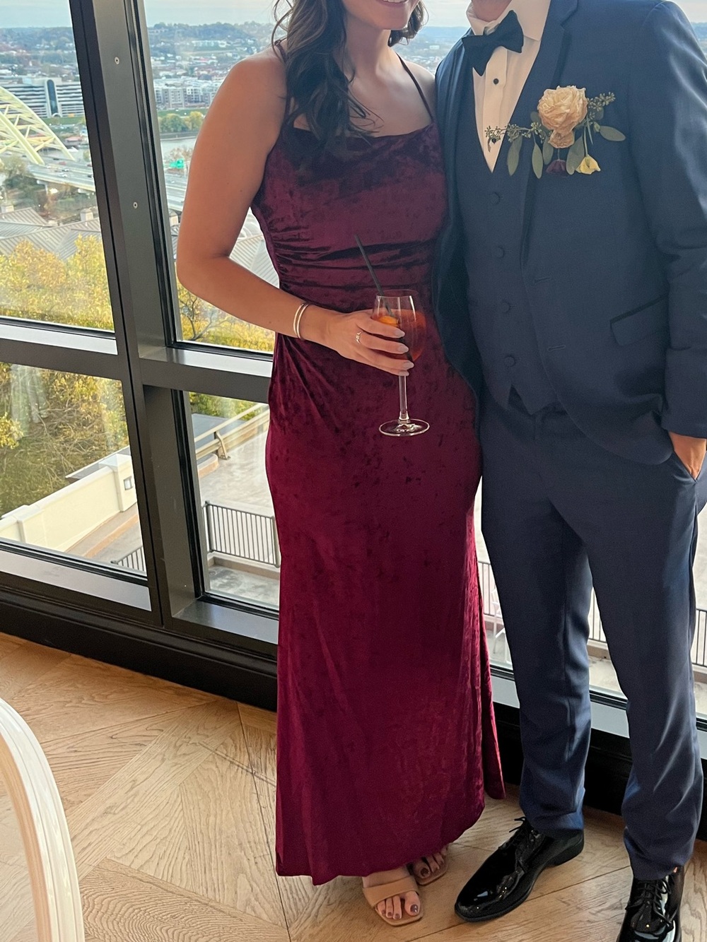 Lulu's burgundy Velvet Maxi Slip Dress
